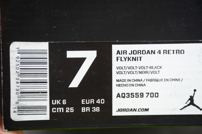 AIR JORDAN 4 FLYKNIT “VOLT” AQ3559-700