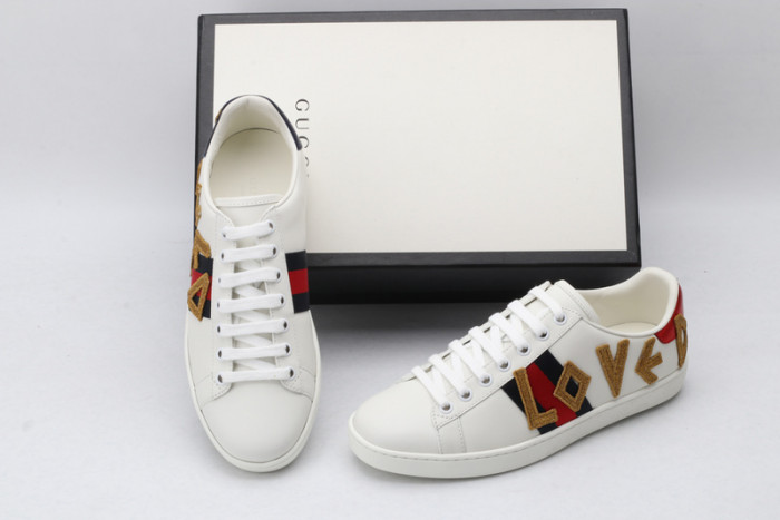 GC ACE EMBROIDERED LOW-TOP SNEAKER WITH LOVED womens 497090 DOPE0 9095