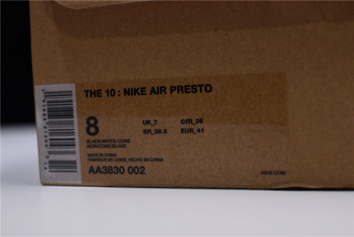 OW x Nike Air Presto Black AA3830-002